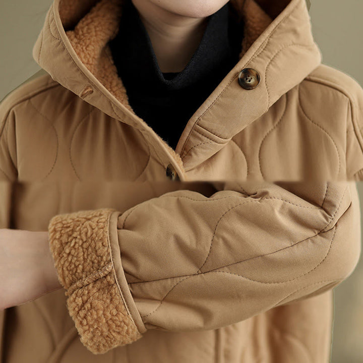 Sweat à capuche uni à manches longues pour femme Buddha Stones, doublé en polaire de coton avec poches - image 7