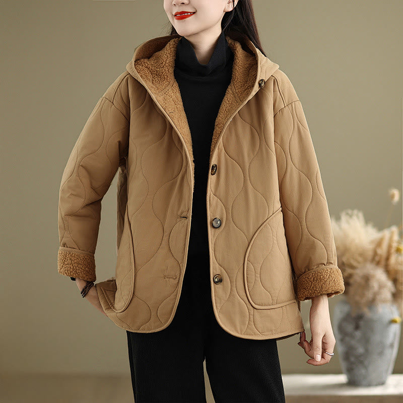 Sweat à capuche uni à manches longues pour femme Buddha Stones, doublé en polaire de coton avec poches - Verge d'or - US14，UK/AU18，EU46 (2XL) - image 0