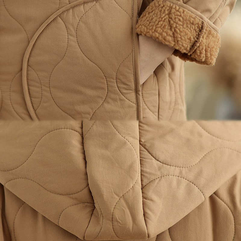 Sweat à capuche uni à manches longues pour femme Buddha Stones, doublé en polaire de coton avec poches - image 8