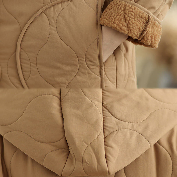 Sweat à capuche uni à manches longues pour femme Buddha Stones, doublé en polaire de coton avec poches - image 8