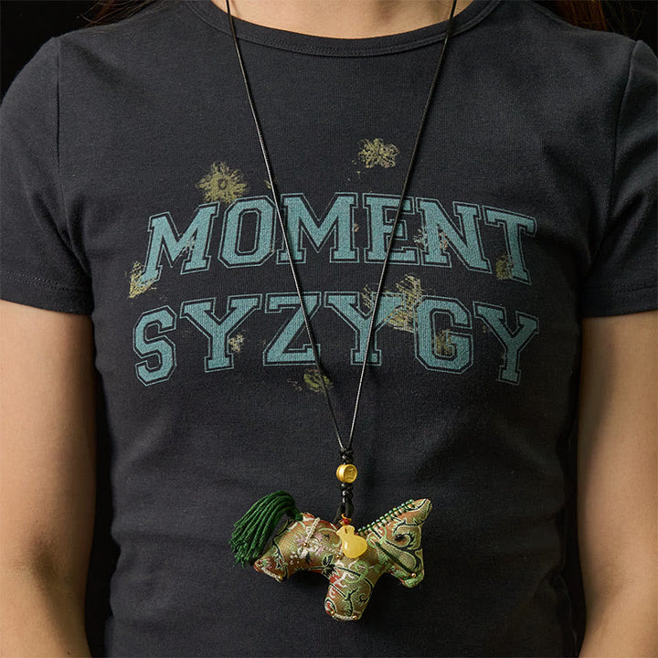 Buddha Stones Année du Cheval Shu Brocart de Soie Herbe Bouclée Motif Grenade Décoration Suspendue - image 6