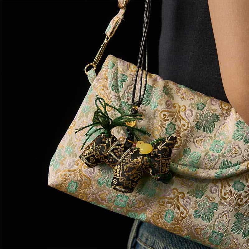 Buddha Stones Année du Cheval Zhuang Brocart de Soie Vous Souhaite Bonne Chance Décoration Suspendue - image 4