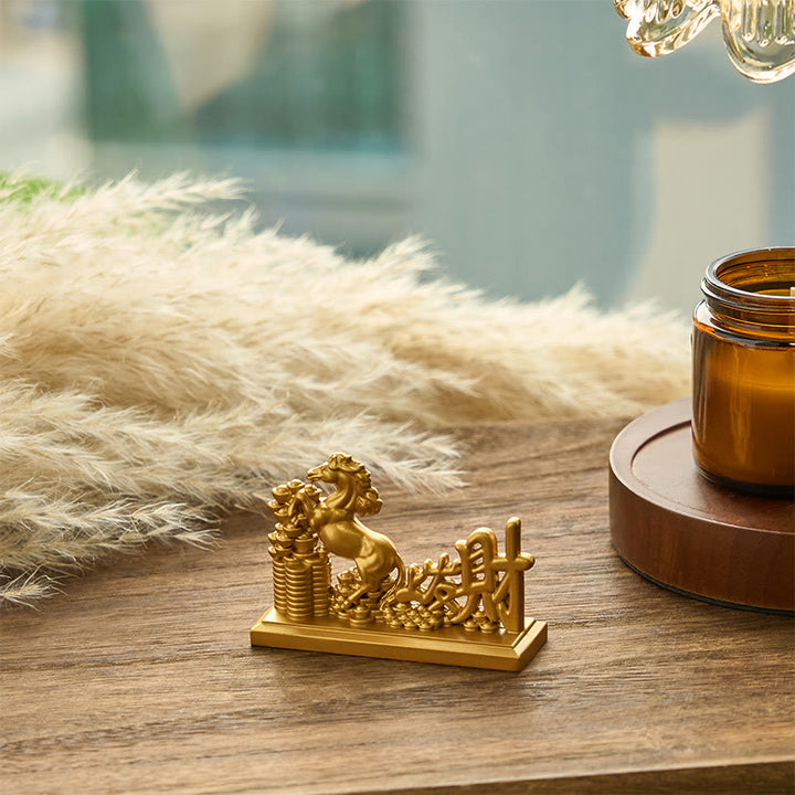 Buddha Stones « Devenez riche maintenant » Lingots de l'année du cheval Prospérité Décoration intérieure - image 2