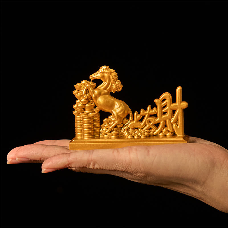 Buddha Stones « Devenez riche maintenant » Lingots de l'année du cheval Prospérité Décoration intérieure - image 1