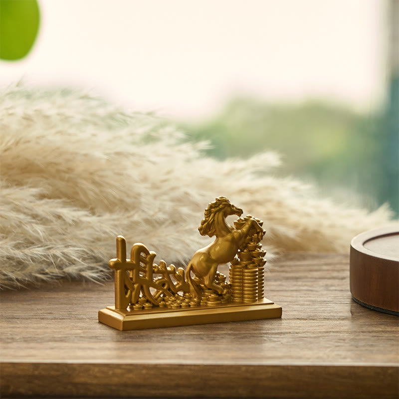 Buddha Stones « Devenez riche maintenant » Lingots de l'année du cheval Prospérité Décoration intérieure - image 4