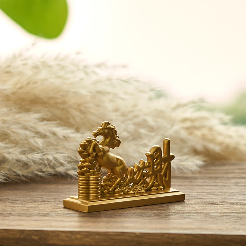 Buddha Stones « Devenez riche maintenant » Lingots de l'année du cheval Prospérité Décoration intérieure - image 3