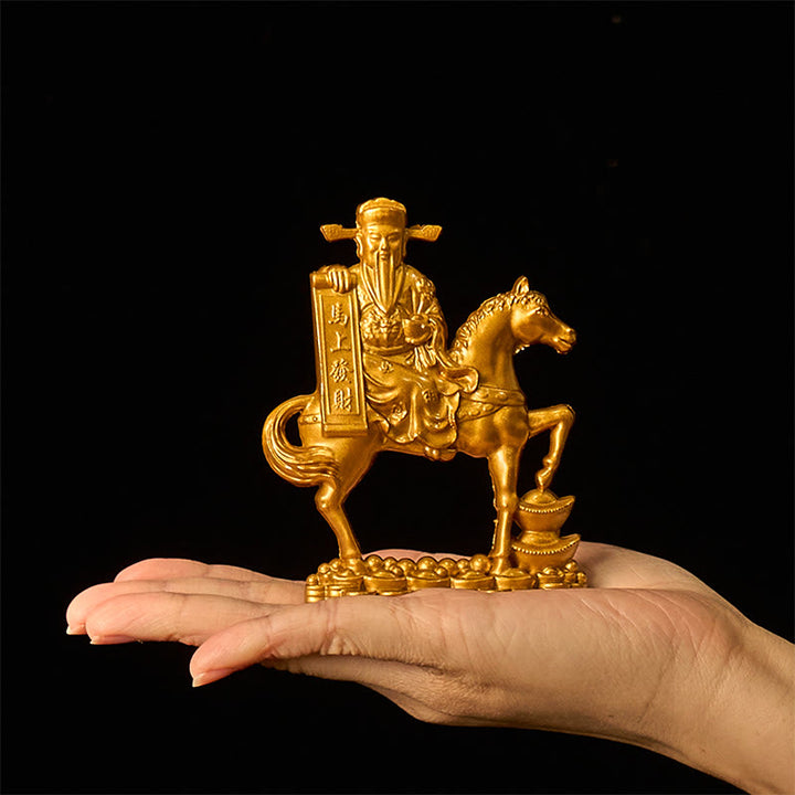 Buddha Stones « Devenez riche maintenant » Année du Cheval Dieu de la richesse Lingots Prospérité Alliage Décoration de la maison - image 1