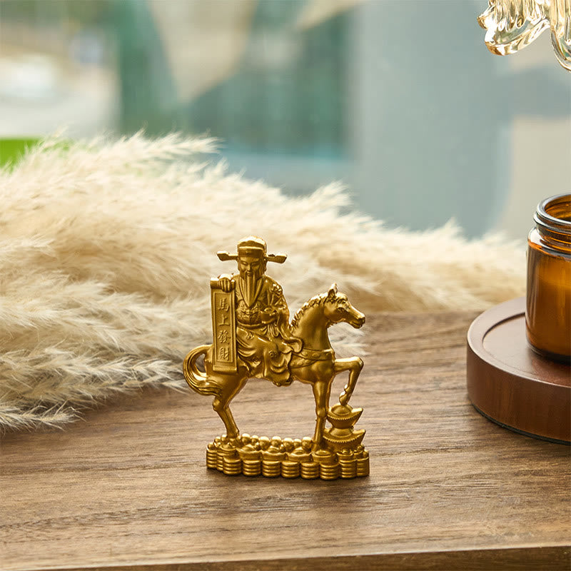 Buddha Stones « Devenez riche maintenant » Année du Cheval Dieu de la richesse Lingots Prospérité Alliage Décoration de la maison - image 2
