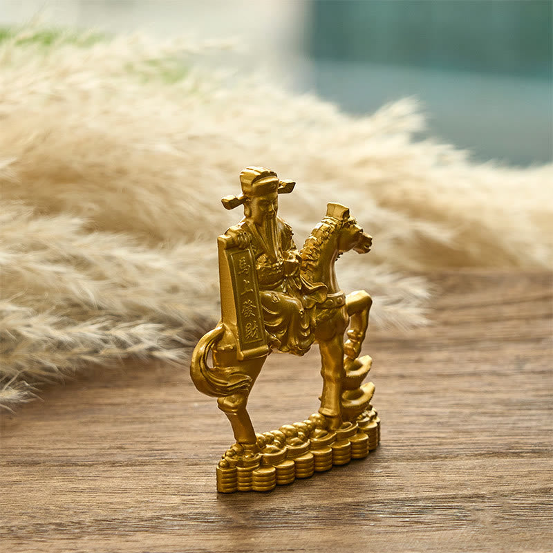 Buddha Stones « Devenez riche maintenant » Année du Cheval Dieu de la richesse Lingots Prospérité Alliage Décoration de la maison - image 3