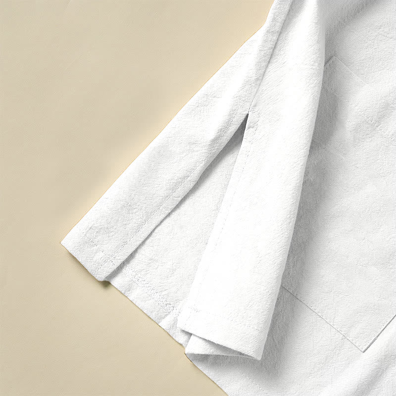 Chemise ethnique en coton à manches longues et col montant pour femme, avec poches et boutons grenouille, motif Buddha Stones - image 9