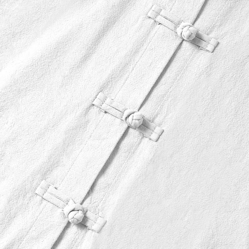 Chemise ethnique en coton à manches longues et col montant pour femme, avec poches et boutons grenouille, motif Buddha Stones - image 11