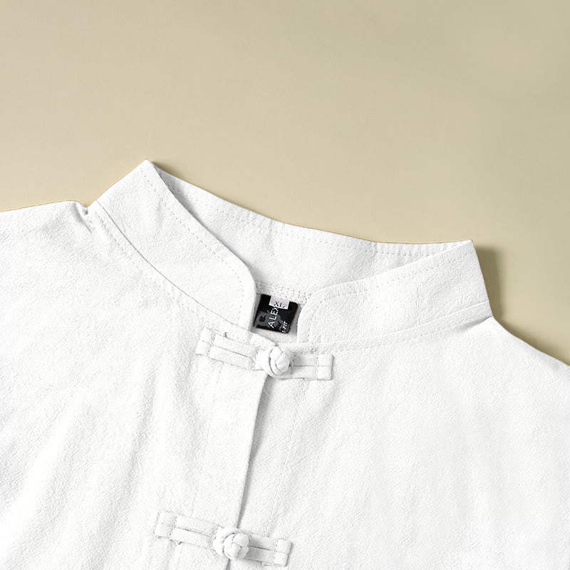 Chemise ethnique en coton à manches longues et col montant pour femme, avec poches et boutons grenouille, motif Buddha Stones - image 10