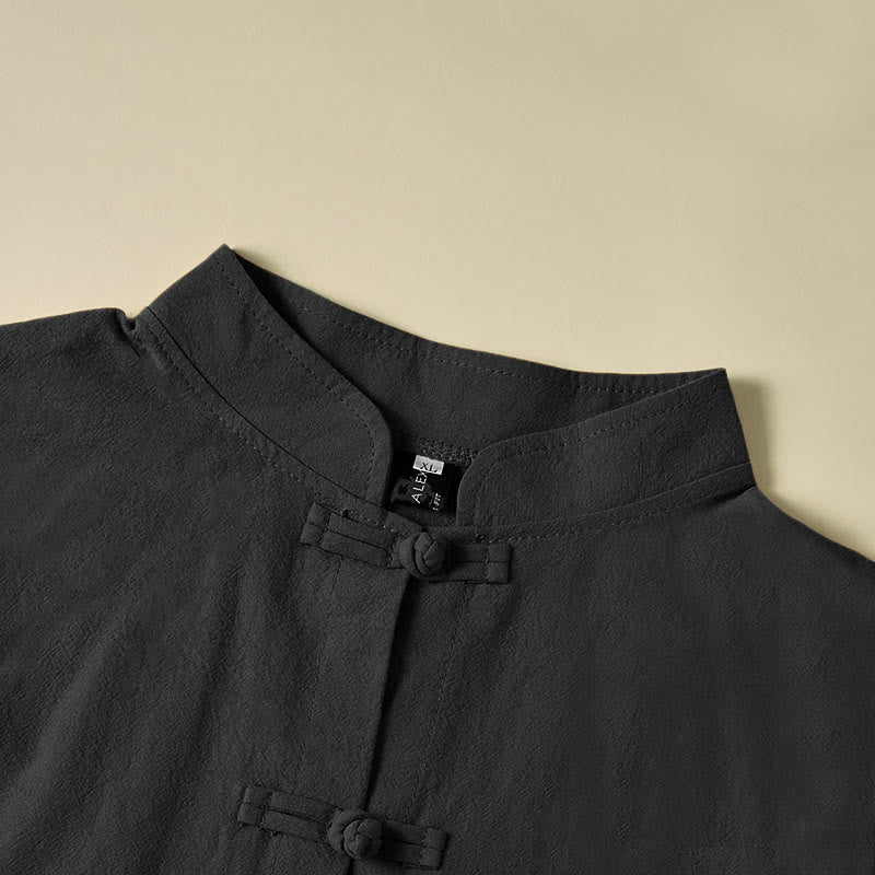 Chemise ethnique en coton à manches longues et col montant pour femme, avec poches et boutons grenouille, motif Buddha Stones - image 18