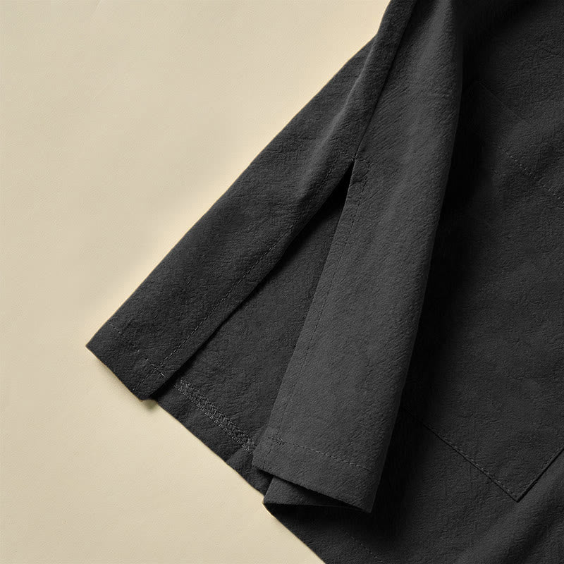 Chemise ethnique en coton à manches longues et col montant pour femme, avec poches et boutons grenouille, motif Buddha Stones - image 16