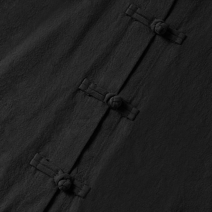 Chemise ethnique en coton à manches longues et col montant pour femme, avec poches et boutons grenouille, motif Buddha Stones - image 19