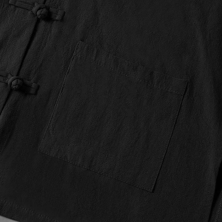 Chemise ethnique en coton à manches longues et col montant pour femme, avec poches et boutons grenouille, motif Buddha Stones - image 17