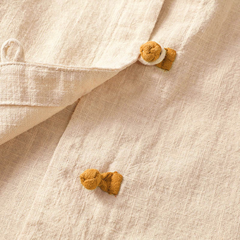 Chemise en lin à manches longues pour femme, motif contrasté de Buddha Stones , motif grenouille chinoise, boutons - image 16