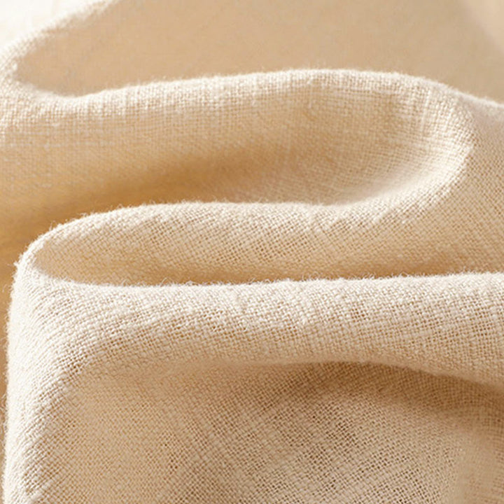 Chemise en lin à manches longues pour femme, ornée d'un motif contrasté de Buddha Stones et de boutons grenouille chinois. - image 12