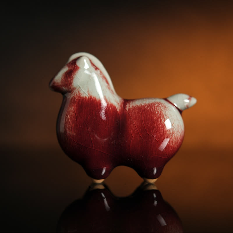 Buddha Stones, céramiques de l'année du Cheval, décoration de maison symbole de prospérité - Cheval en céramique 10*4*8,5 cm - image 0