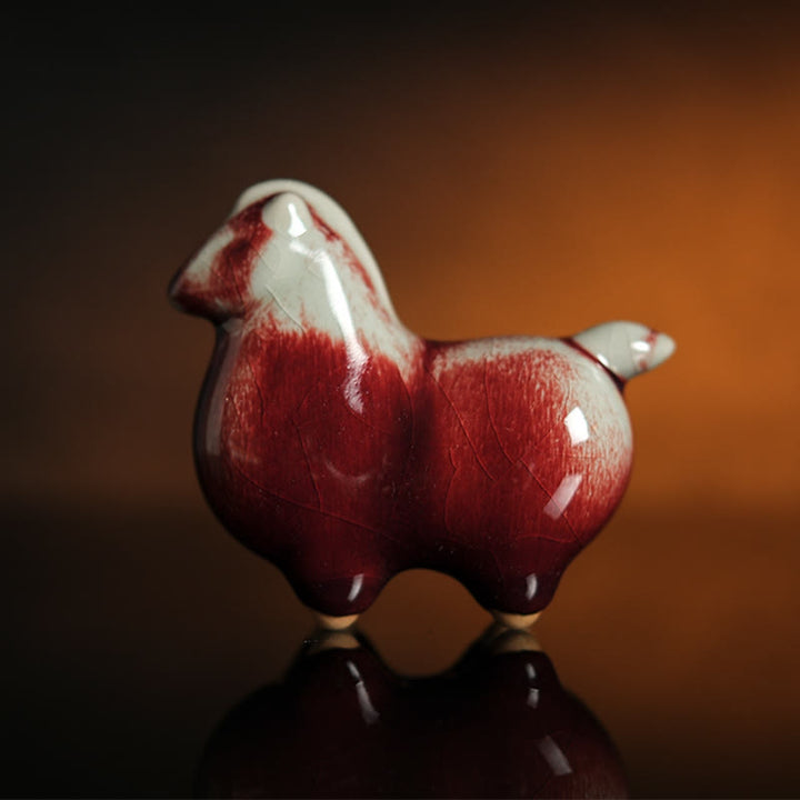 Buddha Stones, céramiques de l'année du Cheval, décoration de maison symbole de prospérité - Cheval en céramique 10*4*8,5 cm - image 0