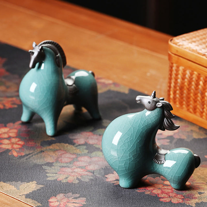 Buddha Stones, céramiques de l'année du Cheval, décoration de bureau ou d'intérieur, symbole de liberté - image 16