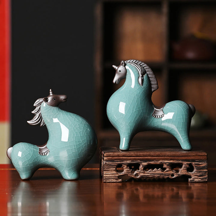 Buddha Stones, céramiques de l'année du Cheval, décoration de bureau ou d'intérieur, symbole de liberté - image 0