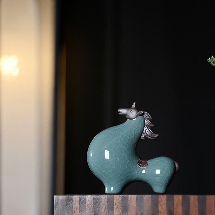 Buddha Stones, céramiques de l'année du Cheval, décoration de bureau ou d'intérieur, symbole de liberté - image 14