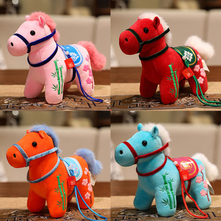 Buddha Stones Année du Cheval Bambou Dragon Lotus Phénix Peluche Décoration d'intérieur - image 25