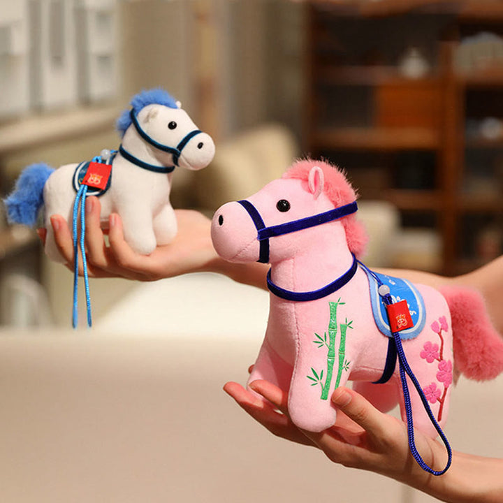 Buddha Stones Année du Cheval Bambou Dragon Lotus Phénix Peluche Décoration d'intérieur - image 8