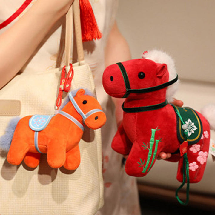 Buddha Stones Année du Cheval Bambou Dragon Lotus Phénix Peluche Décoration d'intérieur - image 12