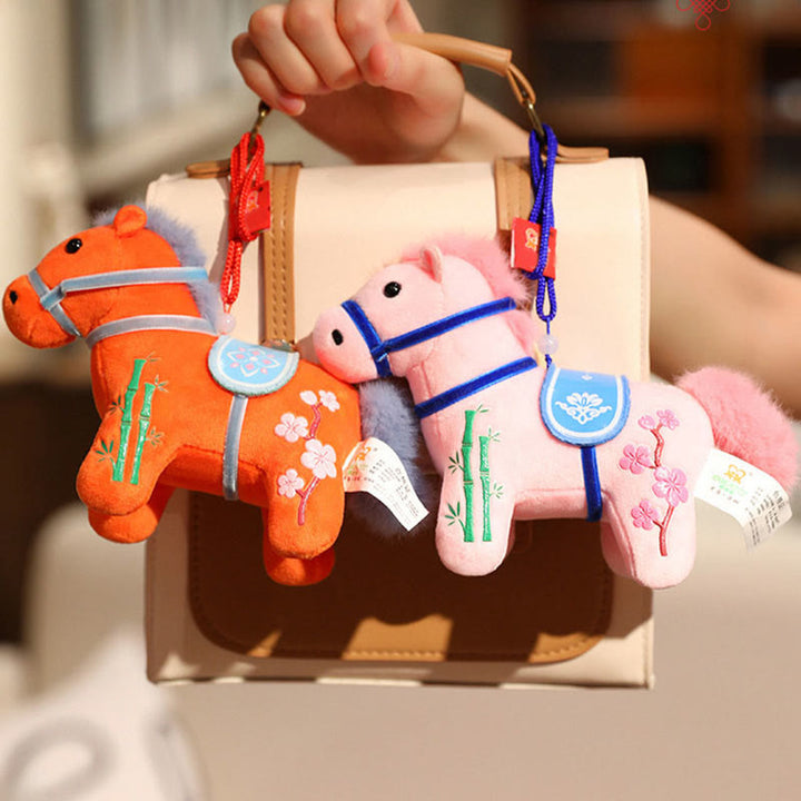 Buddha Stones Année du Cheval Bambou Dragon Lotus Phénix Peluche Décoration d'intérieur - image 9