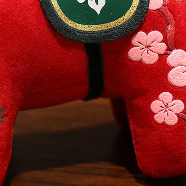 Buddha Stones Année du Cheval Bambou Dragon Lotus Phénix Peluche Décoration d'intérieur - image 3