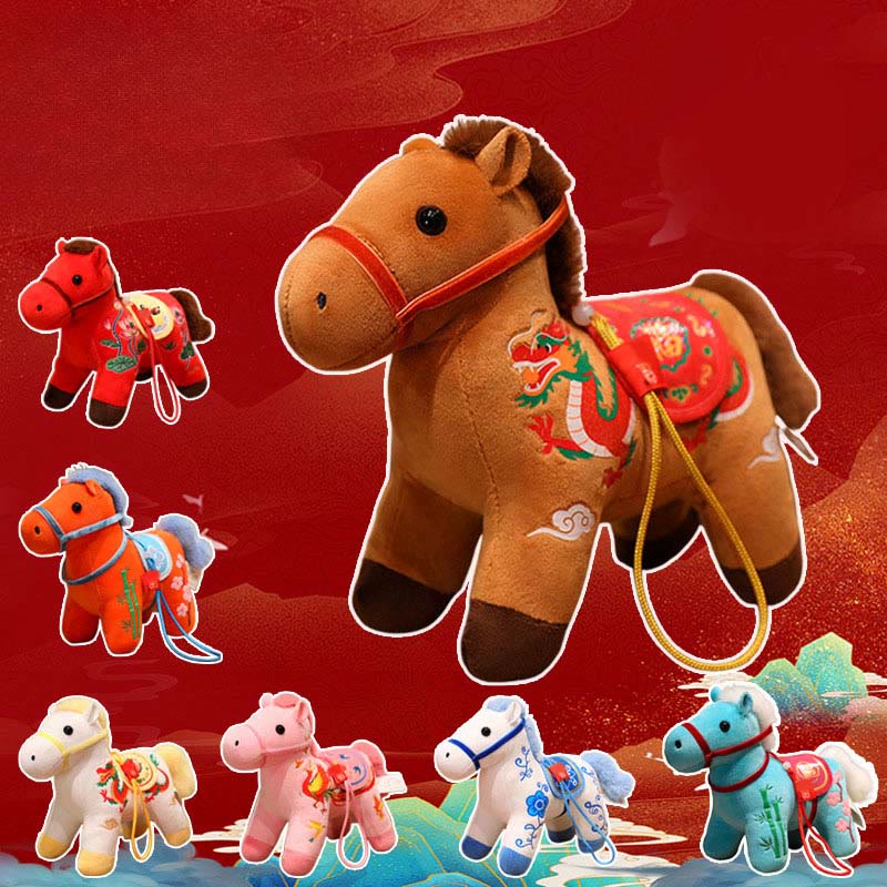 Buddha Stones Année du Cheval Bambou Dragon Lotus Phénix Peluche Décoration d'intérieur - image 26