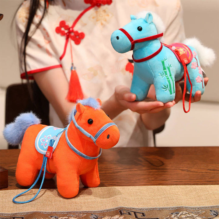 Buddha Stones Année du Cheval Bambou Dragon Lotus Phénix Peluche Décoration d'intérieur - image 11