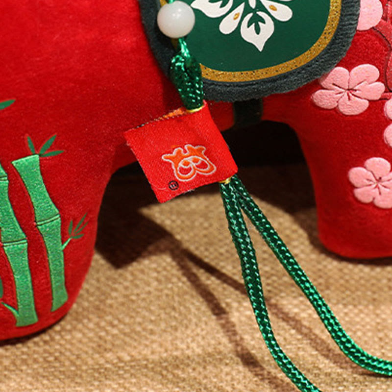 Buddha Stones Année du Cheval Bambou Dragon Lotus Phénix Peluche Décoration d'intérieur - image 4