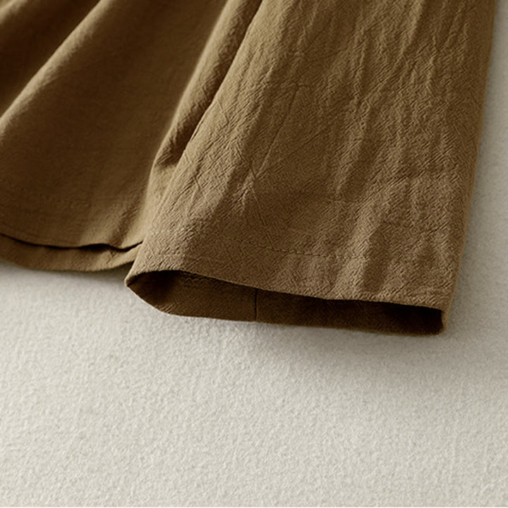 Chemise en coton à manches longues et boutons brandebourg asymétriques Buddha Stones pour femme - image 5