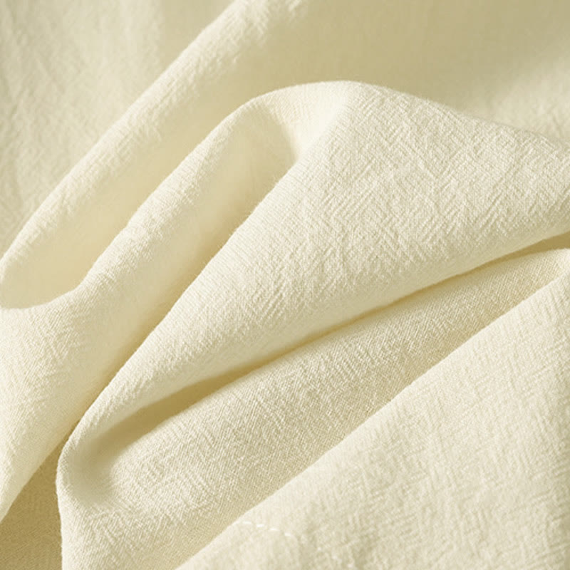 Chemise en coton à manches longues et boutons brandebourg asymétriques Buddha Stones pour femme - image 12