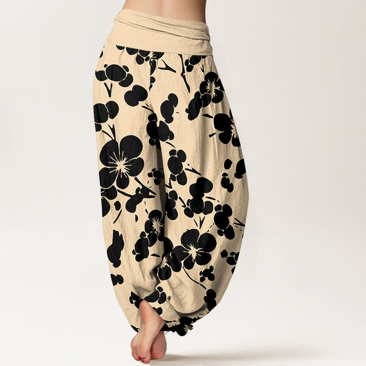 Pantalon harem taille élastique pour femme, en pur coton à motif floral et pierres de Buddha Stones - image 6