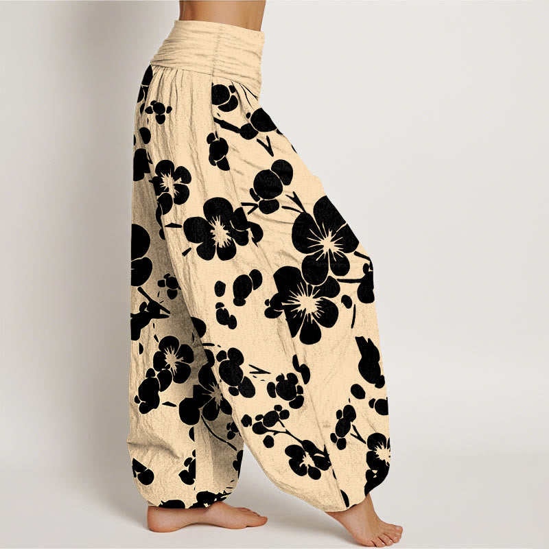 Pantalon harem taille élastique pour femme, en pur coton à motif floral et pierres de Buddha Stones - image 7