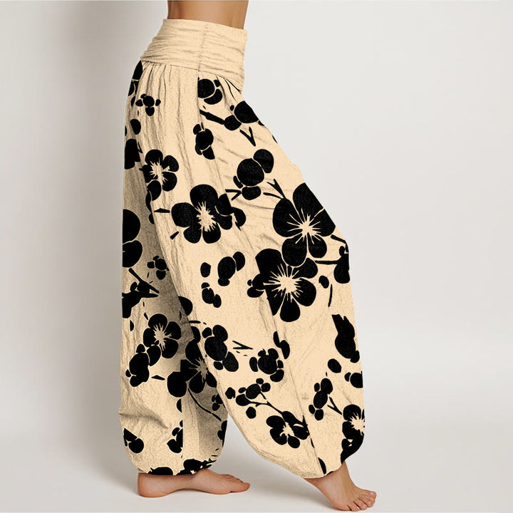 Pantalon harem taille élastique pour femme, en pur coton à motif floral et pierres de Buddha Stones - image 7