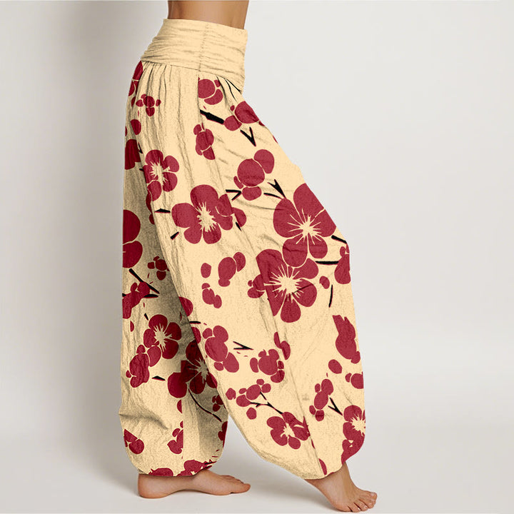 Pantalon harem taille élastique pour femme, en pur coton à motif floral et pierres de Buddha Stones - image 10