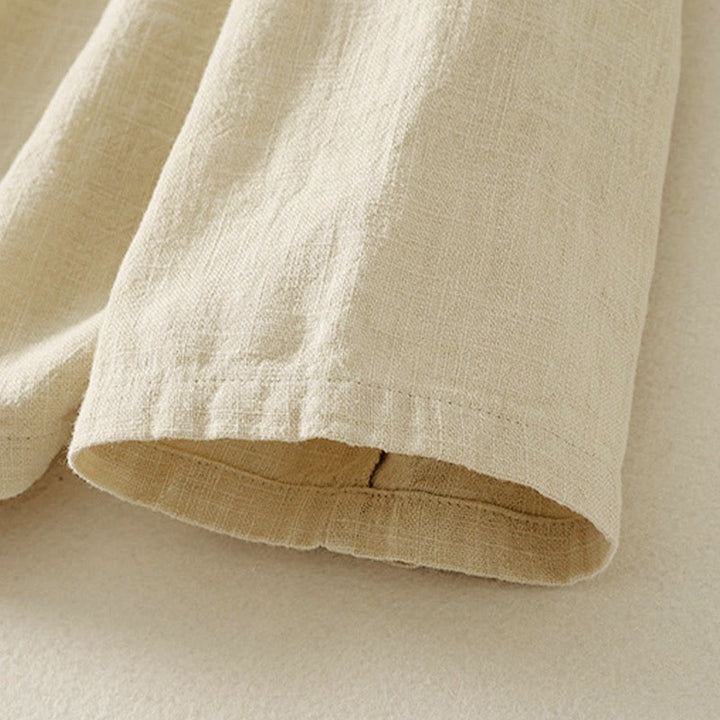 Chemise à manches longues pour femme en coton et lin, style zen, ornée de boutons grenouille et de Buddha Stones - image 13