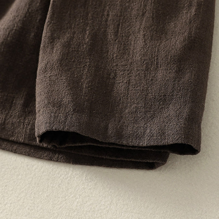 Chemise Zen en coton à manches longues pour femme, ornée de boutons grenouille et de motifs de Buddha Stones - image 4