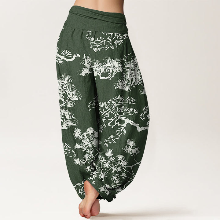 Pantalon harem pour femme, taille élastique, en pur coton , Buddha Stones et branches de pin - image 9
