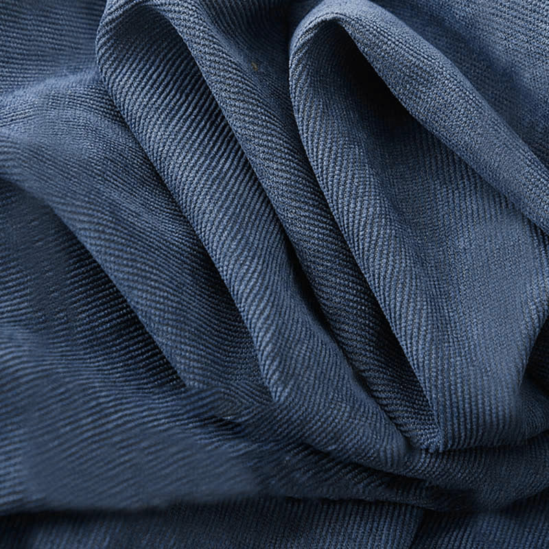 Robe midi en velours côtelé à manches longues et poches, ornée de boutons unis et de motifs de Buddha Stones - image 6