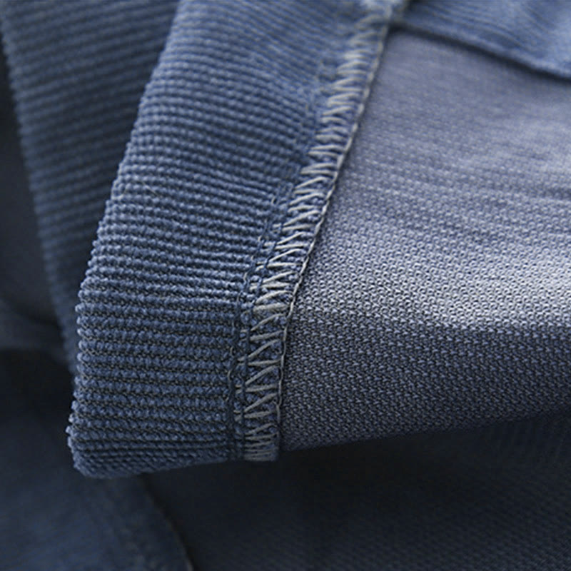 Robe midi en velours côtelé à manches longues et poches, ornée de boutons unis et de motifs de Buddha Stones - image 10