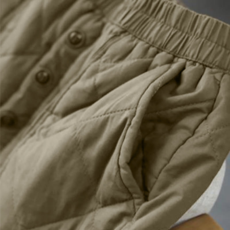 Jupe thermique rembourrée en coton uni pour femme Buddha Stones, longueur 7-8, avec poches - image 6