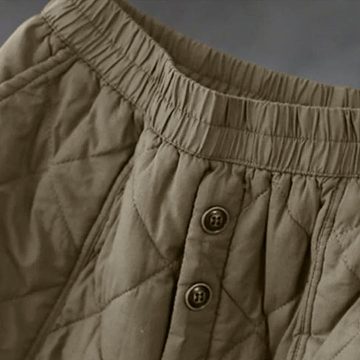 Jupe thermique rembourrée en coton uni pour femme Buddha Stones, longueur 7-8, avec poches - image 3