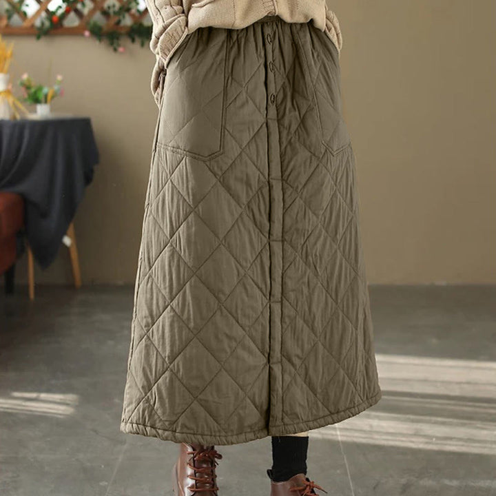 Jupe thermique rembourrée en coton uni pour femme Buddha Stones, longueur 7-8, avec poches - image 1