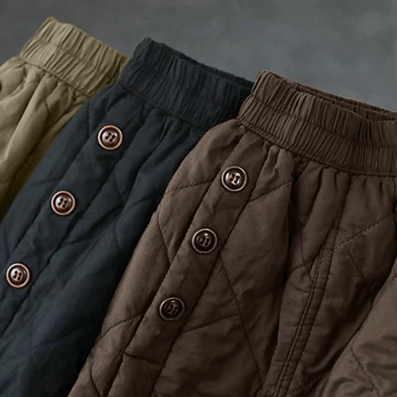 Jupe thermique rembourrée en coton uni pour femme Buddha Stones, longueur 7-8, avec poches - image 15